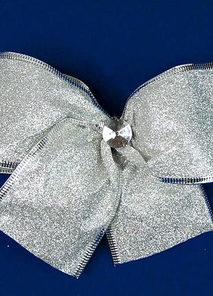 Бант рождественский серебро 1шт 10469