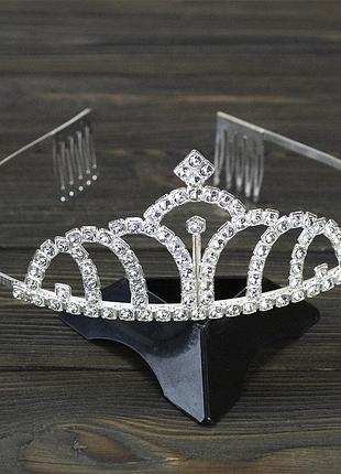 Диадема со стразами металлическая 13837
