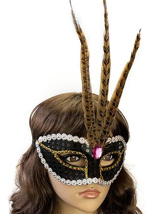 Венецианская маска фантазия (черная)