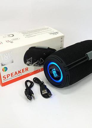 Bluetooth-колонка tg657 з rgb підсвічуванням 1500 mah, bluetooth колонка для гарної музики. колір: чорний
