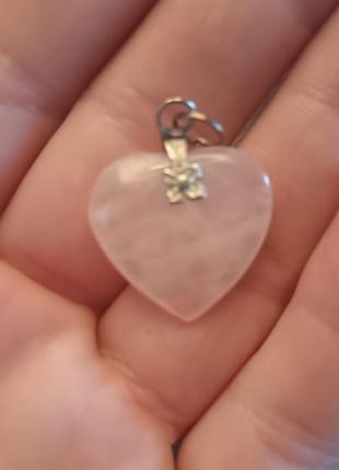 Підвіска сердечко з кварцу 2