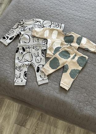 Теплий флісовий костюм набір штанці і светрик на флісі