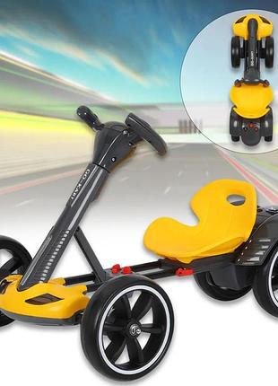 Електромобіль складаний з акумулятором 6 v 4.5 ah і швидкістю до 6 км/год hl-b6 жовтий
