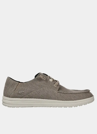 Мужские легкие мокасины на широкую стопу skechers/мужские мокасины скечерс