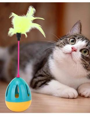 Игрушка для котов с перышком