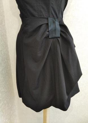Нарядная черная юбка-баллон orsay с эффектной отделкой - бантом на поясе!!!3 фото