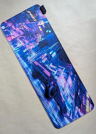 Игровая поверхность, led коврик для мышки с подсветкой 80x30 см. авто 1