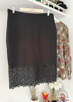 Нарядная юбка батал с кружевом atmosphere