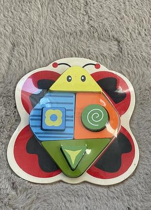 Логика геометика рамка-вкладыш пазл деревянный головоломка