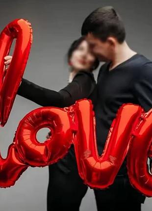 Фольгована кулька-слово love (червона)