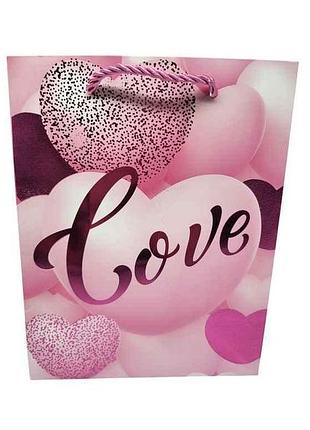 Пакет подарочный love s 23*18*10см бумажный y2831-s тм prc