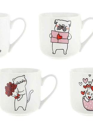 Чашка 450мл люблю тебе, 4 дизайни тм bonadi