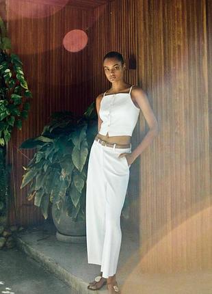 Штани брюки з льону з ременем zara