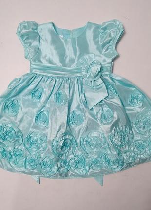 Шёлковое  нарядное платье для девочки 18м bonnie baby1 фото