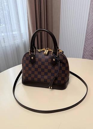 Женская сумка премиум alma bb damier ebene brown в стиле lv арт76837
