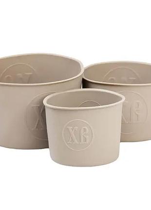 Набор форм для выпечки пасхи силиконовые 3шт 1.7л 1л 0.6л бежевый hp-35-557be