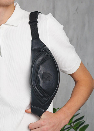 Якісна чоловіча бананка сумка через плече еко шкіра ferrari