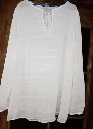 Нарядна   шикарна блузка з довгими рукавами. біло-молочна.5 фото