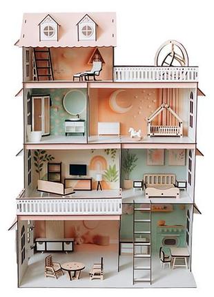 Будиночок сонячний котедж 103х65х45 см зі шпалерами : набір комфорт