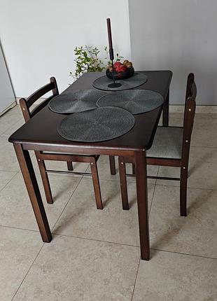 Набір обідніх меблів деревʼяний стіл та 2 стільчики