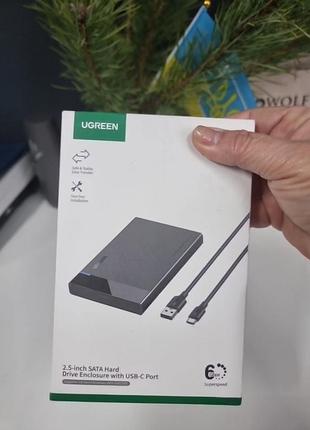 Внешний карман ugreen для hdd/ssd 2.5 sata usb-c