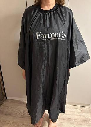 Накидка для работы парикмахера черная большая