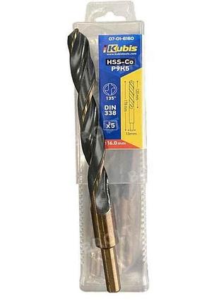 Свердло по металу d=6мм кобальтове р9к5 10шт кут заточки 135 , din338 тм kubis