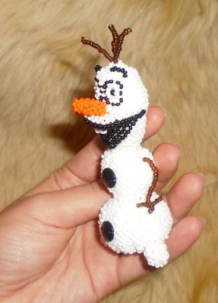 Брелок прикраса на ялинку сніговик олаф\брелок украшение на елку снеговик2 фото