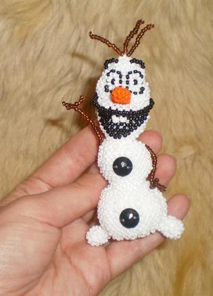 Брелок прикраса на ялинку сніговик олаф\брелок украшение на елку снеговик3 фото