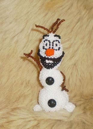 Брелок прикраса на ялинку сніговик олаф\брелок украшение на елку снеговик1 фото