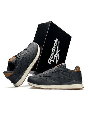 Чоловічі кросівки reebok classic leather grey brown
