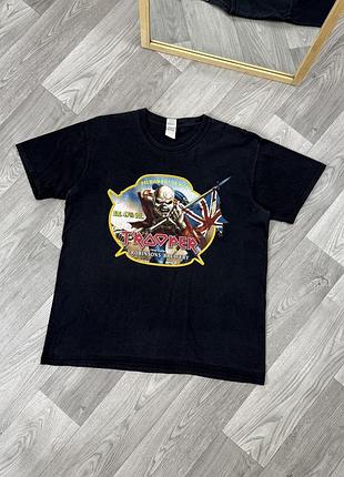 Vintage iron maiden trooper beer tee винтаж мужская черная футболка рок группы айрон мейден