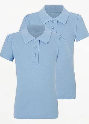 Футболка поло для девочки голубая george 146-152