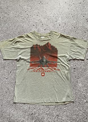 F/a-18 hornet switzerland team screen stars single stitch вінтаж футболка 90ʼs