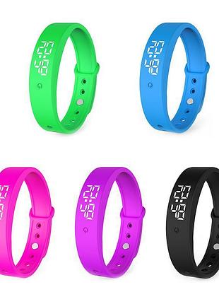 Умный фитнес-браслет v9 с термометром: автоматическое измерение температуры, led-дисплей, вибро сигнал
