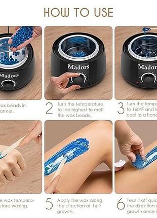 Профессиональный набор для депиляции madors wax warmer с силиконовой чашей