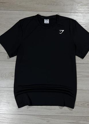 Черная спортивная футболка джимшлак gymshark arrival black, факт l, оригинал
