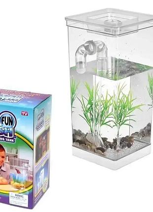 Аквариум для рыбок с системой самоочистки и светодиодной подсветкой fish tank ha-149