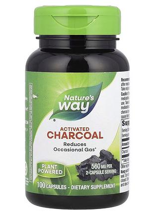 Активоване вугілля nature's way activated charcoal, 100 капсул