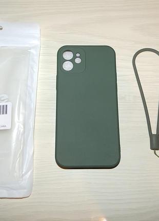 Матовый чехол-накладка с ремешком и покрытием soft touch для iphone 12