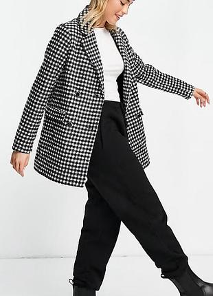 Крутий теплий мякенький гусяча лапка 🍒блейзер піджак розмір s new look нью лук