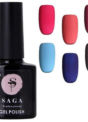 Saga professional закрепитель для гель лака top velvet, 9 мл