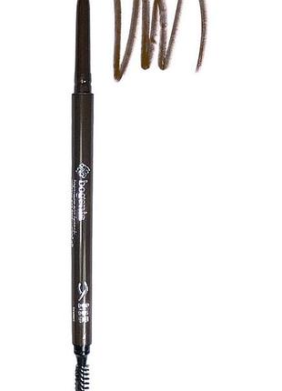 004 карандаш для бровей механический ультра-тонкий с щеточкой bogenia bg504 (brown)