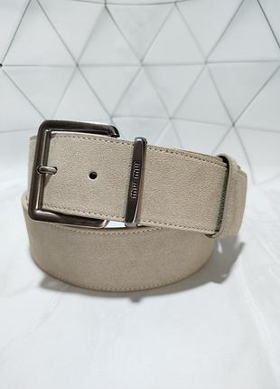 Бежевий широкий 4,5 см класичний ремінь