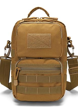 Тактическая сумка a46 через плечо военная сумка койот песочный