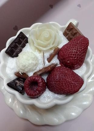 Свічка велика в гіпсовому кашпо 4