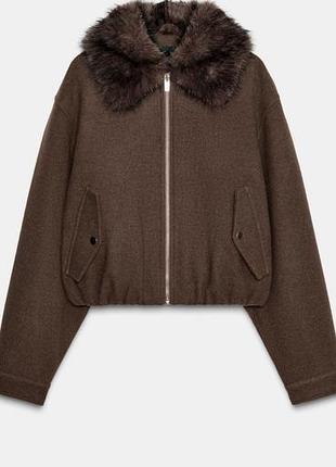Курточка молодіжна zara, з хутром