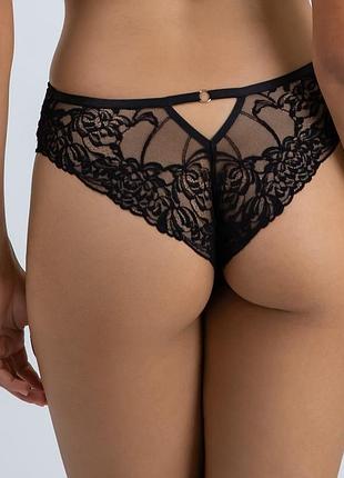 🖤 трусики alles truffle noir роскошные женские трусики alles truffle noir сочетают черный цвет с коричневым флористическим кружевом