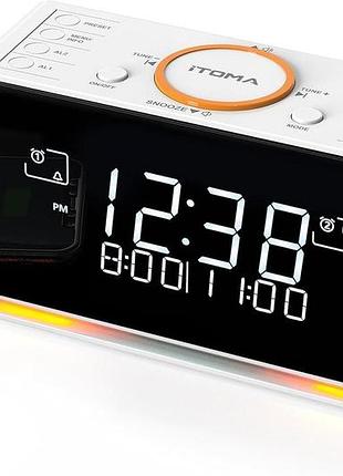 Itoma ‎728 dab/dab+/fm-радиобудильник с 40 предварительно установленными настройками, bluetooth, двойным будильником, таймером сна