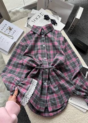 Жіноча класична фланелева у клітинку сорочка рубашка